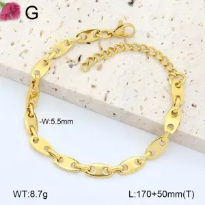 Bracelet en chaîne mariner en acier inoxydable doré, détail de 5.5mm de large et 170+50mm.