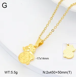 Collier pendentif en acier inoxydable plaque or chaine de clavicule mode minimaliste