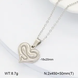 Collier pendentif coeur en acier inoxydable, bijou de chaîne de clavicule mode 18x20mm.