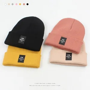Gorro de punto de otoño invierno moda casual gorro de lana cálido para unisex.