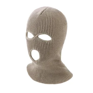 Gestreickte 3-Loch Sturmhaube Skimaske, einfarbige winddichte warme Gesichtsmaske für Outdoor.