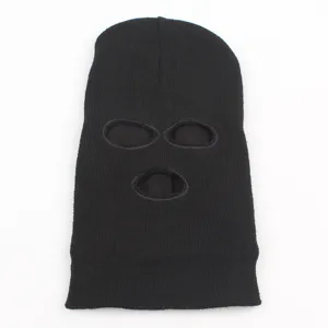Passamontagna nero a 3 fori maschera da sci inverno esterno antivento viso tattico caldo berretto.