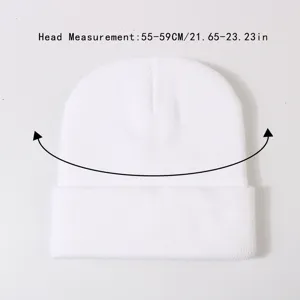 Weißes Strickmütze Winter warme Umschlagmütze für Outdoor Streetwear, gemütliche Passform.