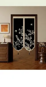 Gedeeld deur gordijn nieuwe Chinese stijl bloemen vogels print kamerscheider stof