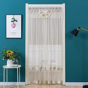 Double layer lace door curtain for bedroom living room partition mosquito net elegant decor