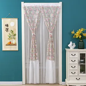 Lace door curtain mosquito net partition curtain bedroom room curtain home textile detail