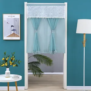 Rideau de porte double couche en dentelle occultant anti-moustique séparateur de pièce