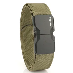Cintura Elastica Intrecciata da Uomo Cintura Tattica in Nylon Con Fibbia in Lega di Zinco a Sgancio Rapido Cintura Elasticizzata Senza Fori Per Casual Business Outdoor
