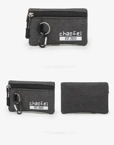 Oxford cloth coin purse with keychain waterproof mini card holder zipper wallet daily use