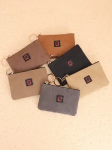 Monedero de lona para mujer, cartera con cremallera portátil con llavero tarjetero chic.
