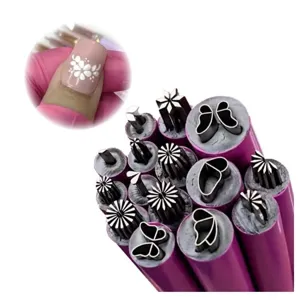 Profi 6-teiliges Nagelkunst-Stempelstift-Set mit diversen Blumen- und Schmetterlingsmustern