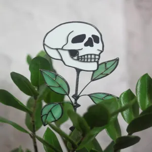 Kreativer Metall-Skelett-Pflanzenstecker für Halloween-Gartendekoration und Blumentöpfe