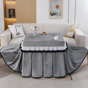 Fundas para Mesa Kotatsu de Franela Gruesa Cuadrada Falda Calefactora Suave Manta