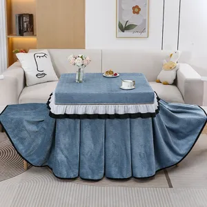 Fundas de mesa kotatsu cuadrada de felpa gruesa mantel calentador suave y calido