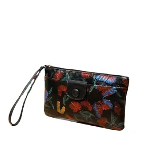 Women's Floral Vintage Wristlet Wallet Long Purse Fashion Casual Clutch Handbags