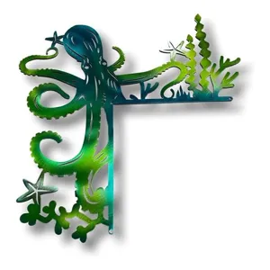Oktopus Meeres-Thema Metall-Türrahmen-Dekoration mit stilvollem blau-grünem Farbverlauf