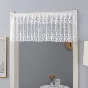 White lace short curtain window valance sheer door curtain for home room decoration 1pc