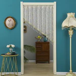 Korean style lace half curtain elegant floral door window gauze partition home decor curtain