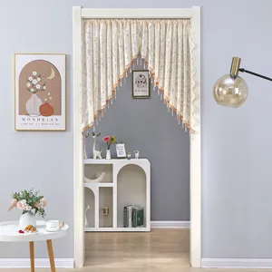 French pastoral lace arch door curtain half curtain bedroom decorative mesh hanging curtain