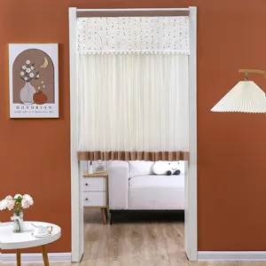 Rideau de porte court européen demi-rideau en maille rideau décoratif intimité cloison.