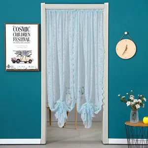 French luxury lace door curtain bedroom partition semi-sheer hanging curtain home decor
