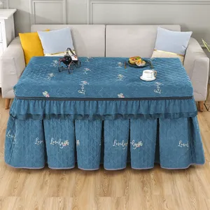 Dicke Fleece Winter Heizung Tischabdeckung rechteckige Tischdecke mit eleganten Volants.