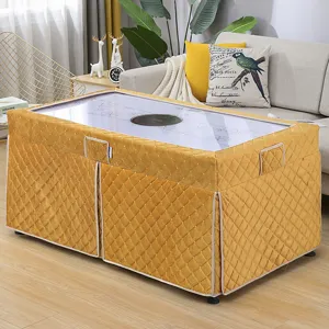 Thickened rectangular winter heating table cover quilted warm coffee table cloth protector