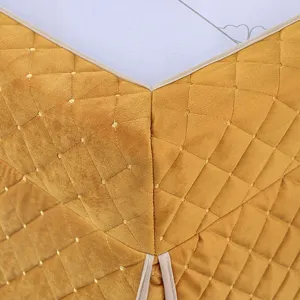 Thickened yellow velvet heating table cover detail, premium winter rectangle table cloth!