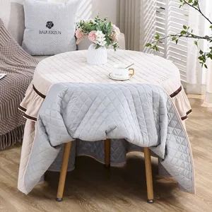 Verdikte gewatteerde ronde tafelkleed warme verwarming tafelhoes elegante ruffles woondecoratie