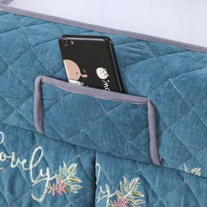 Dicke Samt gesteppte Decke für Elektroheizung Tisch mit praktischer Tasche und schöner Stickerei.