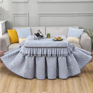 Thickened quilted kotatsu table cover winter warm square table cloth for home living room