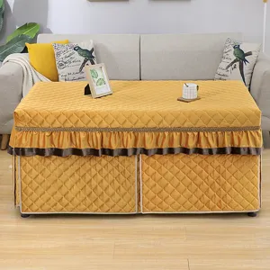 Thickened rectangular heating table cover winter warm tablecloth for tea table home decor