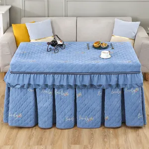 Funda de mesa calefactora acolchada terciopelo grueso mantel de mahjong cuadrado faldón