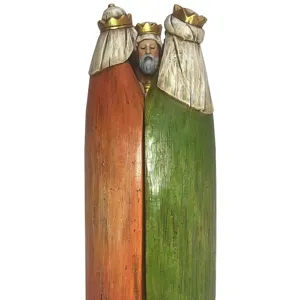 Hand-painted resin Three Wise Men figurine in slim bookshelf style for home decor