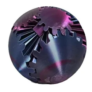 3D-gedruckter Getriebeball, mechanisches Puzzlespielzeug in irisierendem Violett