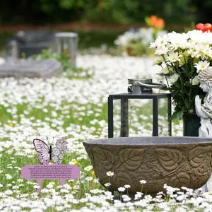 Schmetterling Gedenk Gartenstecker mit Mitgefühl Gedicht für Friedhof Außendekoration Geschenk