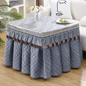 Thickened rectangle heating table cover winter warm coffee table dustproof quilted textile