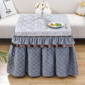 Thickened quilted rectangular electric table cover winter warm heating table dust cover protector.