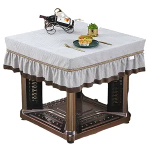 Square table cover dustproof tablecloth for tea table heating table elegant home fabric.