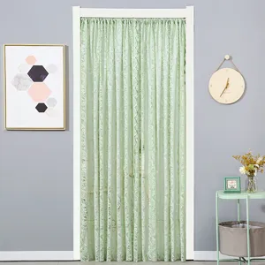French light luxury lace door curtain bedroom partition decorative hanging curtain green style