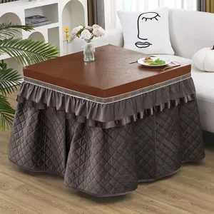 Waterproof heat-insulation rectangular table cover thickened velvet winter heating table protector