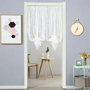 French luxury lace door curtain white partition curtain for bedroom elegant home decor