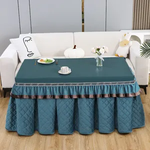 Thickened quilted electric heater table cover rectangular warm fireplace cover detail view