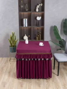 Burgundrote Samt Tischabdeckung staubdichte Mahjong Tischdecke hauselektrische Ofenabdeckung.