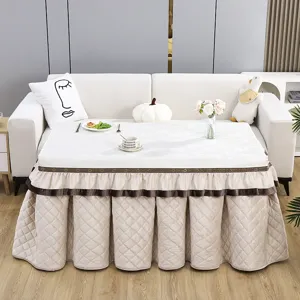Thickened flannel heating table cover, quilted rectangular electric stove dust cover for winter.