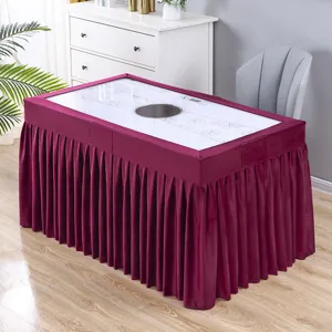 Lila Samt Tischdecke Couchtisch Abdeckung plissierter Stoff Staubschutz für Zuhause