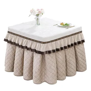 Thickened quilted heater table cover waterproof winter rectangular tablecloth for home cozy living room
