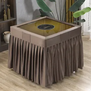 Braune Samt-Tischabdeckung für Elektroherd und Mahjong-Tisch, elegante Heimtextilien.