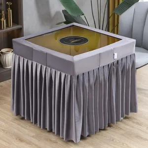 Graue Stofftischabdeckung für quadratischen Heiztisch, staubdichte Tischdecke Modell.