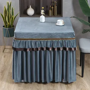 Graue Samt Tischabdeckung dekorative Heizdecke staubdichte Mahjong Tischdecke Heimtextil